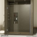 DreamLine Unidoor Min 57" to Max 58" Frameless Hinged Shower Door, Clear 3/8" Glass Door, Brushed Nickel Finish