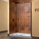 DreamLine Unidoor Min 57" to Max 58" Frameless Hinged Shower Door, Clear 3/8" Glass Door, Oil Rubbed Bronze Finish
