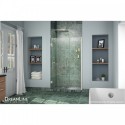 DreamLine Unidoor Min 60" to Max 61" Frameless Hinged Shower Door, Clear 3/8" Glass Door, Brushed Nickel Finish
