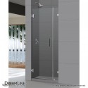 DreamLine UnidoorLux 31" Frameless Hinged Shower Door, Clear 3/8" Glass Door, Chrome Finish
