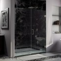 DreamLine UnidoorLux 59" Frameless Hinged Shower Door, Clear 3/8" Glass Door, Brushed Nickel Finish