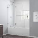 DreamLine AquaLux 48" Frameless Hinged Tub Door, Clear 5/16" Glass Door, Chrome Finish