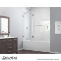 DreamLine AquaLux 48" Frameless Hinged Tub Door, Clear 5/16" Glass Door, Chrome Finish