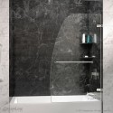 DreamLine Aqua Uno 34" Frameless Hinged Tub Door, Clear 1/4" Glass Door, Chrome Finish