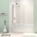 DreamLine AquaFold 36" Frameless Hinged Tub Door, Clear 1/4" Glass Door, Chrome Finish