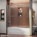 DreamLine Infinity-Z 56 to 60" Frameless Sliding Tub Door, Clear 1/4" Glass Door, Chrome Finish