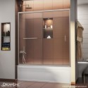 DreamLine Infinity-Z 56 to 60" Frameless Sliding Tub Door, Clear 1/4" Glass Door, Brushed Nickel Finish