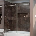 DreamLine Enigma-X 56 to 59" Frameless Sliding Tub Door, Clear 3/8" Glass Door, Polished Stainless Steel Finish