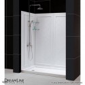 DreamLine SlimLine 32" by 60" Single Threshold Shower Base Right Hand Drain and QWALL-5 Shower Backwall Kit
