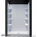 DreamLine SlimLine 36" by 48" Single Threshold Shower Base and QWALL-3 Shower Backwall Kit