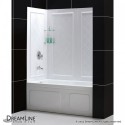 DreamLine Visions 56 to 60" Frameless Sliding Tub Door and QWALL-Tub Backwall Kit