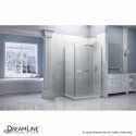 DreamLine Quatra 58-3/8 to 58-3/4 in. W x 34-3/8 in. D x 72 in. H Pivot Shower Enclosure, Chrome Finish Hardware