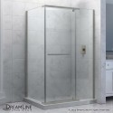 DreamLine Quatra 58-3/8 to 58-3/4 in. W x 34-3/8 in. D x 72 in. H Pivot Shower Enclosure, Brushed Nickel Finish Hardware