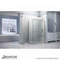 DreamLine Quatra 58-3/8 to 58-3/4 in. W x 34-3/8 in. D x 72 in. H Pivot Shower Enclosure, Brushed Nickel Finish Hardware