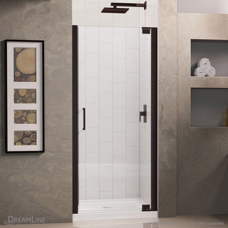 DreamLine Elegance 34 to 36 in. W x 72 in. H Pivot Shower Door, Oil Rubbed Bronze Finish Hardware