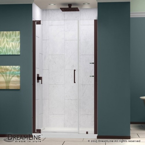 DreamLine Elegance 39 to 41 in. W x 72 in. H Pivot Shower Door, Oil Rubbed Bronze Finish Hardware