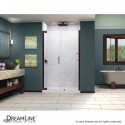DreamLine Elegance 56-1/4 to 58-1/4 in. W x 72 in. H Pivot Shower Door, Oil Rubbed Bronze Finish Hardware