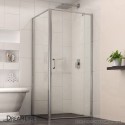 DreamLine Flex 32-7/16 to 36-7/16 in. W x 34-1/2 in. D x 72 in. H Pivot Shower Door, Chrome Finish Hardware