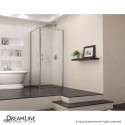 DreamLine Flex 32-7/16 to 36-7/16 in. W x 34-1/2 in. D x 72 in. H Pivot Shower Door, Chrome Finish Hardware