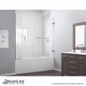 DreamLine Aqua Uno 56 to 60 in. W x 58 in. H Hinged Tub Door, Chrome Finish Hardware