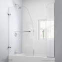 DreamLine Aqua Uno 56 to 60 in. W x 58 in. H Hinged Tub Door, Brushed Nickel Finish Hardware