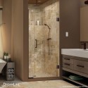 DreamLine Unidoor Plus Min 36-1/2" to Max 37" W x 72 in. H Hinged Shower Door, Oil Rubbed Bronze Finish Hardware