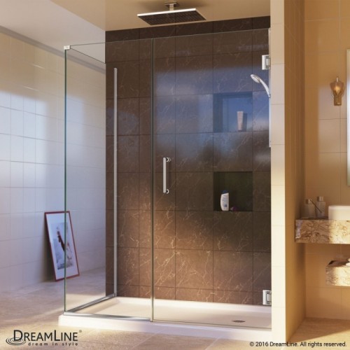 DreamLine Unidoor Plus 30 in. W x 30-3/8 in. D x 72 in. H Hinged Shower Enclosure, Chrome Finish Hardware