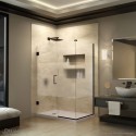 DreamLine Unidoor Plus 56 in. W x 34-3/8 in. D x 72 in. H Hinged Shower Enclosure, Oil Rubbed Bronze Finish Hardware