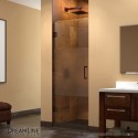 DreamLine Unidoor 24 in. W x 72 in. H Hinged Shower Door, Half Frosted Glass Door, Oil Rubbed Bronze Finish Hardware