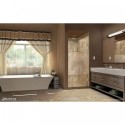DreamLine Unidoor Plus Min 33" to Max 33-1/2" W x 72 in. H Hinged Shower Door, Half Frosted Glass Door, Brushed Nickel Finish Hardware