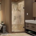DreamLine Unidoor Plus Min 35-1/2" to Max 36" W x 72 in. H Hinged Shower Door, Half Frosted Glass Door, Oil Rubbed Bronze Finish Hardware