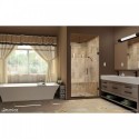 DreamLine Unidoor Plus Min 38" to Max 38-1/2" W x 72 in. H Hinged Shower Door, Half Frosted Glass Door, Oil Rubbed Bronze Finish Hardware