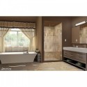 DreamLine Unidoor Plus Min 49-1/2" to Max 50" W x 72 in. H Hinged Shower Door, Half Frosted Glass Door, Chrome Finish Hardware