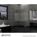 DreamLine Unidoor Plus 36 in. W x 34-3/8 in. D x 72 in. H Hinged Shower Enclosure, Half Frosted Glass Door, Chrome Finish Hardware