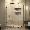 DreamLine Unidoor Plus 37 in. W x 30-3/8 in. D x 72 in. H Hinged Shower Enclosure, Half Frosted Glass Door, Oil Rubbed Bronze Finish Hardware