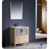 Fresca FVN6230LO-UNS Torino 30" Modern Bathroom Vanity with Integrated Sink in Light Oak
