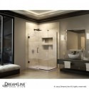 DreamLine Unidoor Plus 53-1/2 in. W x 30-3/8 in. D x 72 in. H Hinged Shower Enclosure, Half Frosted Glass Door, Oil Rubbed Bronze Finish Hardware