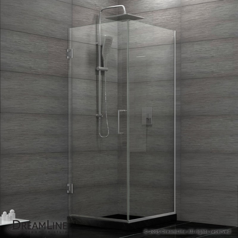 DreamLine Unidoor Plus 30-3/8 in. W x 30 in. D x 72 in. H Hinged Shower Enclosure, Chrome Finish Hardware