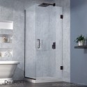 DreamLine Unidoor Plus 30-3/8 in. W x 30 in. D x 72 in. H Hinged Shower Enclosure, Oil Rubbed Bronze Finish Hardware