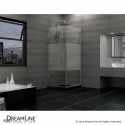 DreamLine Unidoor Plus 30-3/8 in. W x 30 in. D x 72 in. H Hinged Shower Enclosure, Half Frosted Glass Door, Brushed Nickel Finish Hardware
