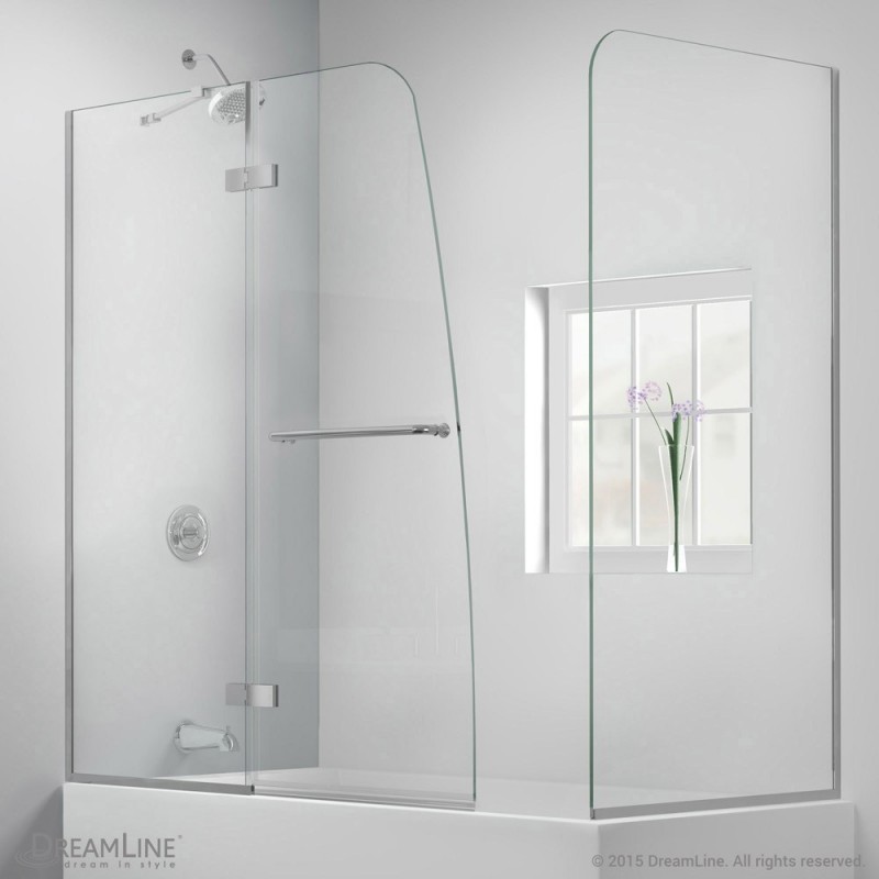 DreamLine Aqua Ultra 57 to 60 in. W x 30 in. D x 58 in. H Hinged Tub Door, Chrome Finish Hardware