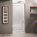 DreamLine Flex 32-in. W x 32-in. D x 76-3/4-in. H Frameless Shower Door, Backwall and Base Kit, Chrome Finish Hardware