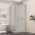 DreamLine Flex 36-in. W x 36-in. D x 74-3/4-in. H Frameless Shower Enclosure and Base Kit, Chrome Finish Hardware