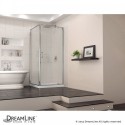 DreamLine Flex 36-in. W x 36-in. D x 74-3/4-in. H Frameless Shower Enclosure and Base Kit, Chrome Finish Hardware