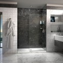 Linea Frameless Shower Door 30 in. x 72 in. Open Entry Design. Brushed Nickel Finish
