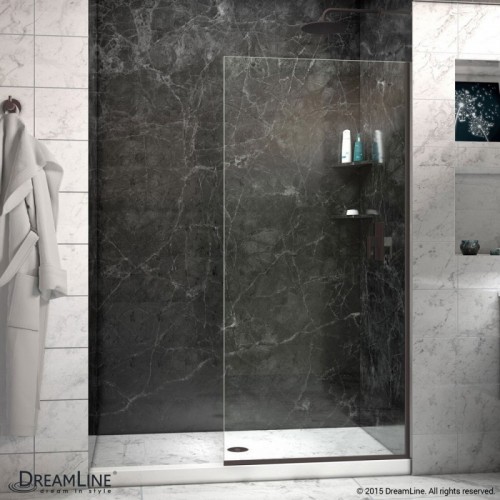 Linea Frameless Shower Door 34 in. x 72 in. Open Entry Design. Oil Rubbed Bronze