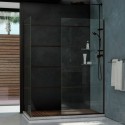 Linea Frameless Shower Door. Two Glass Panels: 30 in. x 72 in.