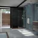 Linea Frameless Shower Door. Two Glass Panels: 30 in. x 72 in.