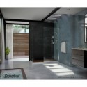 Linea Frameless Shower Door. Two Glass Panels: 30 in. x 72 in. and 34 in. x 72 in. Chrome Finish