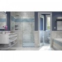 DreamLine Unidoor Plus 47 - 47 1/2 in. W x 72 in. H Hinged Shower Door in Brushed Nickel Finish